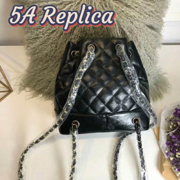 Replica Chanel Gabrielle Backpack in Aged Calfskin Quilted Leather-Black 4