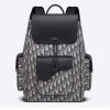 Replica Dior Unisex CD Motion Backpack Beige Black Dior Oblique Jacquard Grained Calfskin 15