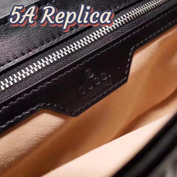 Replica Gucci Women GG Marmont Small Shoulder Bag Black Matelassé Leather Double G 11