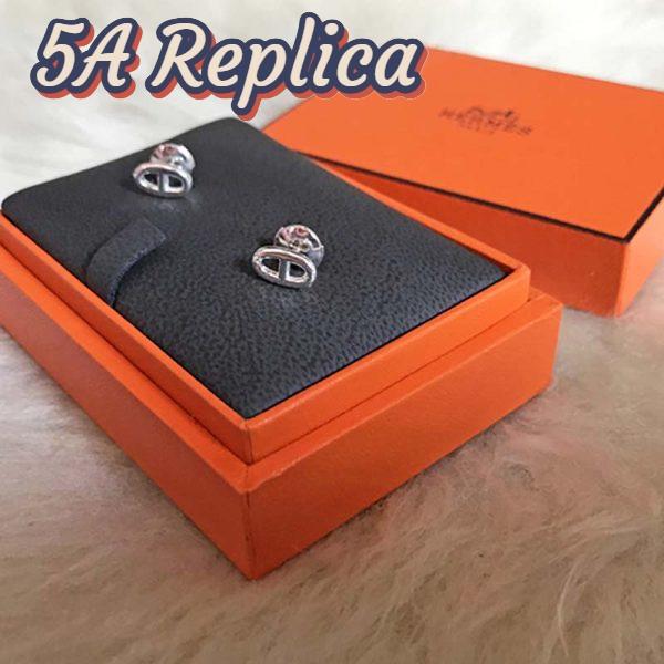 Replica Hermes Women Chaine D’Ancre Earrings Very Small Model Jewelry Silver 4