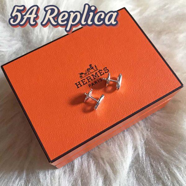 Replica Hermes Women Chaine D’Ancre Earrings Very Small Model Jewelry Silver 6