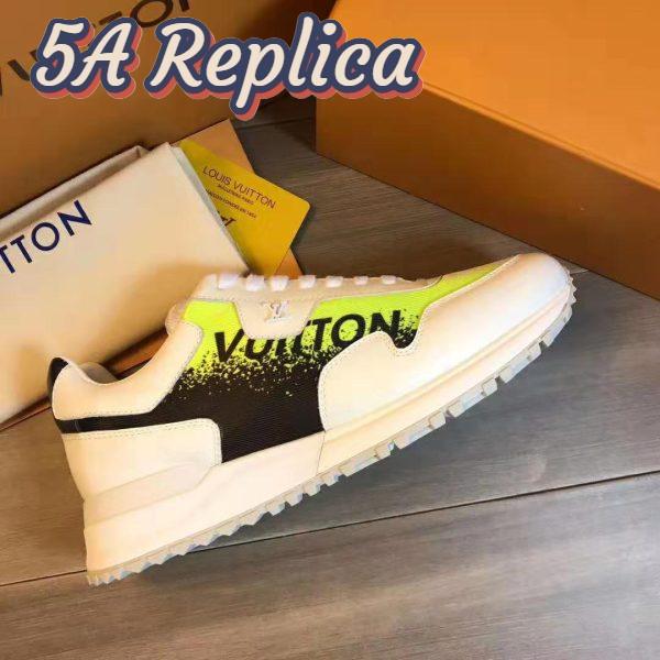 Replica Louis Vuitton LV Men Run Away Sneaker Calf Leather and Textile-Yellow 3