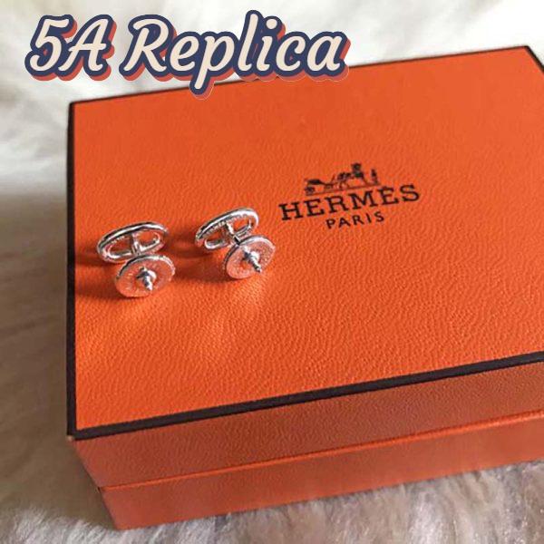 Replica Hermes Women Chaine D’Ancre Earrings Very Small Model Jewelry Silver 8