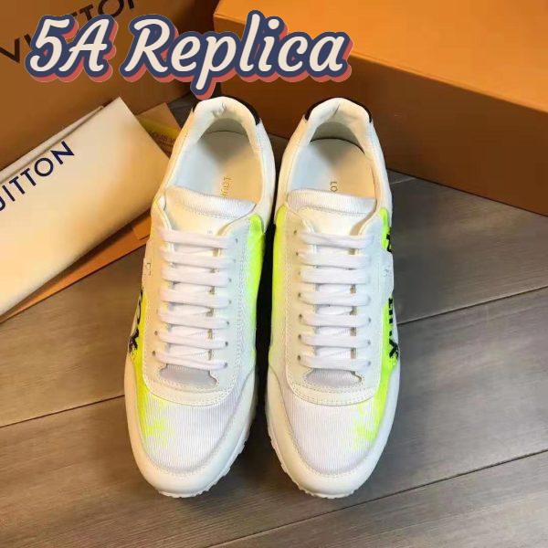 Replica Louis Vuitton LV Men Run Away Sneaker Calf Leather and Textile-Yellow 4