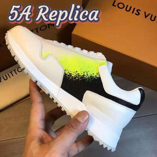 Replica Louis Vuitton LV Men Run Away Sneaker Calf Leather and Textile-Yellow 9