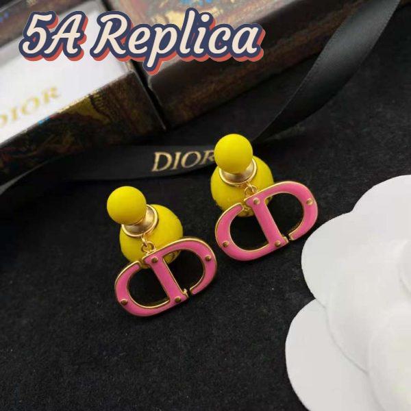 Replica Dior Women Tribales Earring Gold-Finish Metal with Fluorescent Yellow Lacquer 3