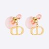 Replica Dior Women Tribales Earrings Gold-Finish Metal and Light Blue Transparent Resin Pearls 9