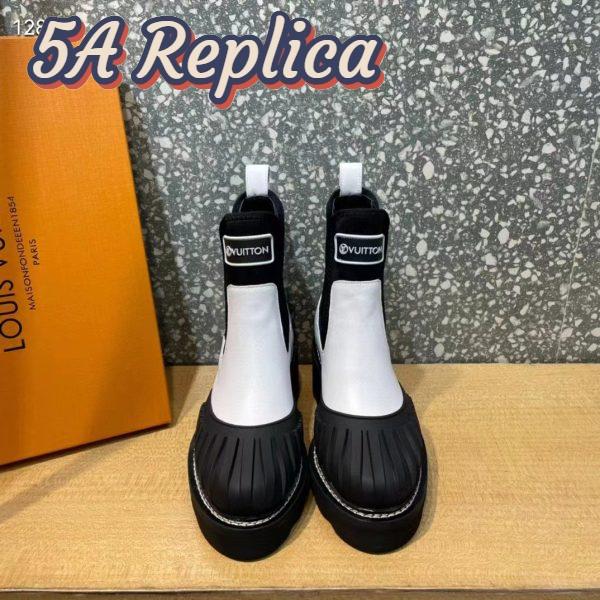 Replica Louis Vuitton Women LV Ruby Flat Ranger Boot White Calf Leather Rubber Outsole 4