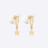 Replica Dior Women Tribales Earrings Gold-Finish Metal with White Resin Pearls 11