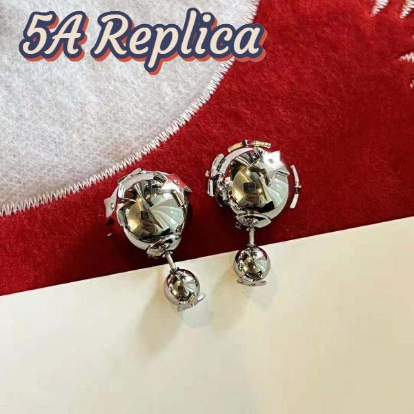 Replica Dior Women Tribales Earrings Silver and Silver-Tone Crystals 4