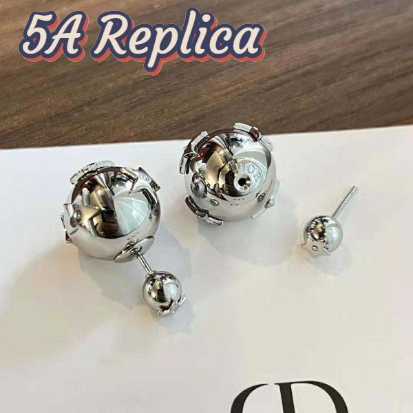 Replica Dior Women Tribales Earrings Silver and Silver-Tone Crystals 5