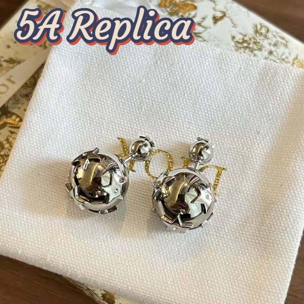 Replica Dior Women Tribales Earrings Silver and Silver-Tone Crystals 7