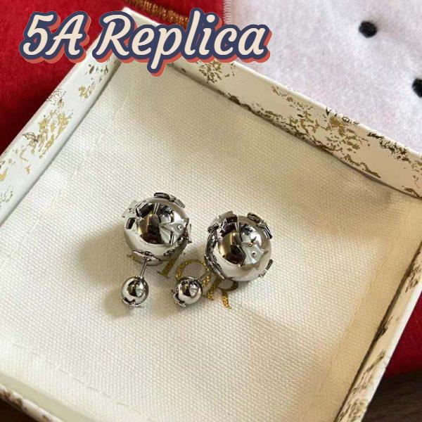 Replica Dior Women Tribales Earrings Silver and Silver-Tone Crystals 8