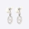 Replica Dior Women Tribales Earrings Silver and Silver-Tone Crystals 10