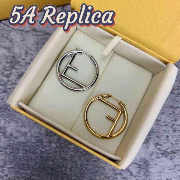 Replica Fendi Women F Is Fendi Earrings Gold and Palladium Earrings 6