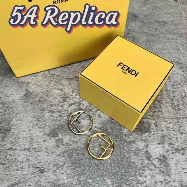 Replica Fendi Women F Is Fendi Earrings Gold and Palladium Earrings 8