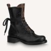 Replica Louis Vuitton Women Platform Desert Boot Gray Jacquard Textile Calf Leather 11