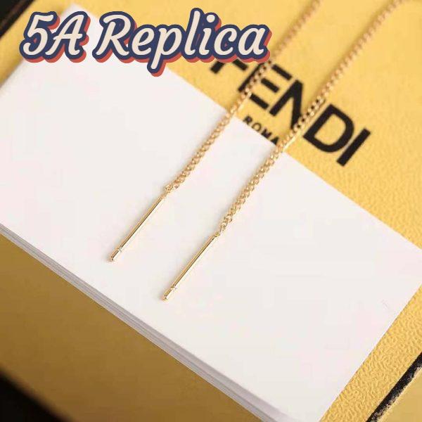 Replica Fendi Women Fine Chain Earrings with Fendi O’Lock Pendant 7