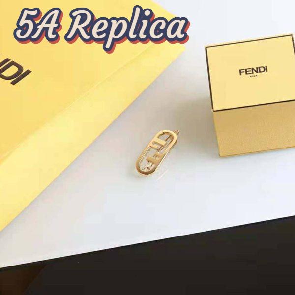 Replica Fendi Women Hair Clip with Fendi O’Lock Motif-Gold 5