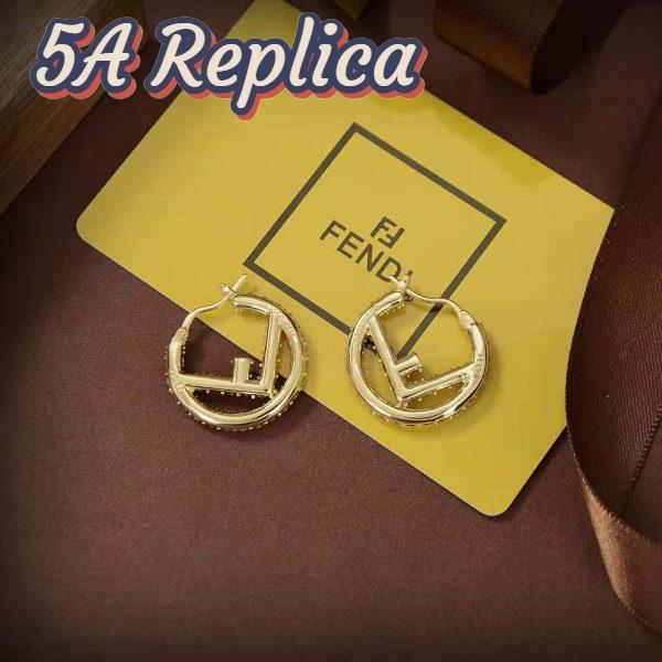 Replica Fendi Women Hoop Earrings with F is Fendi Motif 4