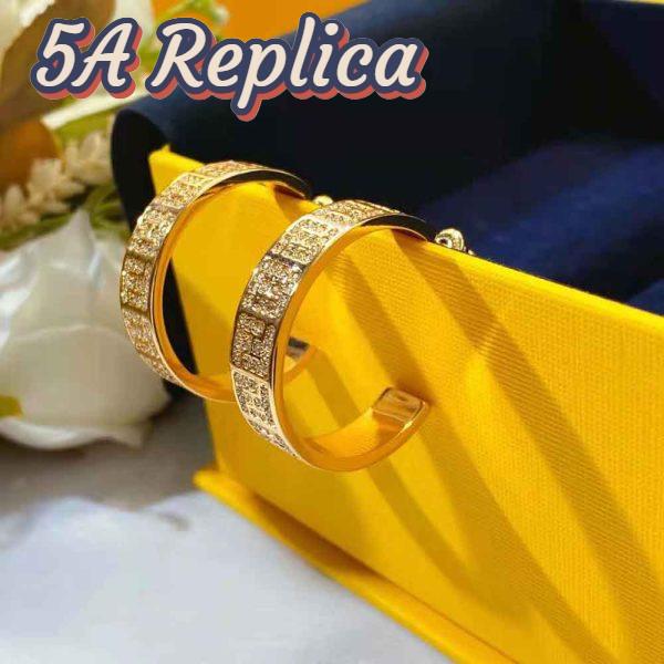 Replica Fendi Women Hoop Earrings with FF Motif Gold-Colored 7