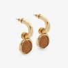 Replica Fendi Women Hoop Earrings with FF Motif Gold-Colored 12