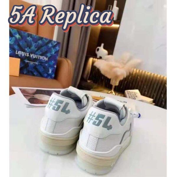 Replica Louis Vuitton LV Unisex LV Trainer Sneaker White Grained Calf Leather Rubber Outsole 6