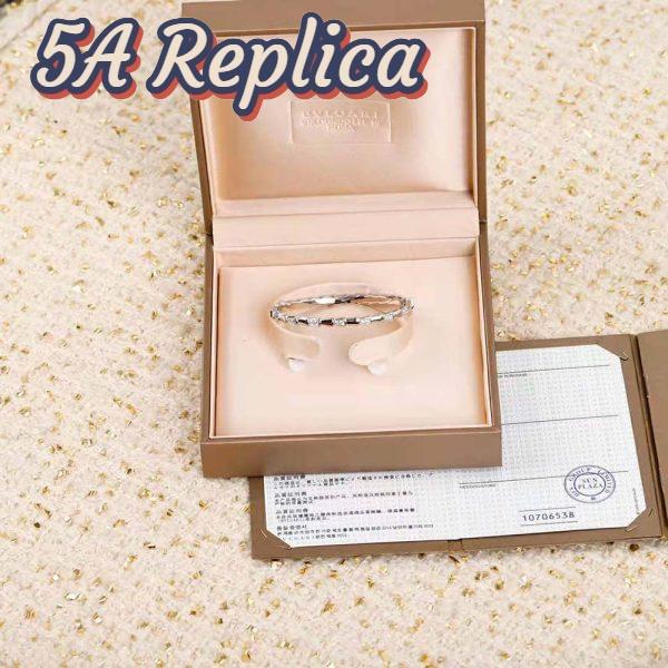 Replica Bvlgari Women Serpenti Viper 18 KT White Gold Bracelet Set with Demi Pave Diamonds 3