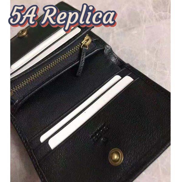 Replica Gucci Women Gucci Diana Card Case Wallet Double G Black Leather 9