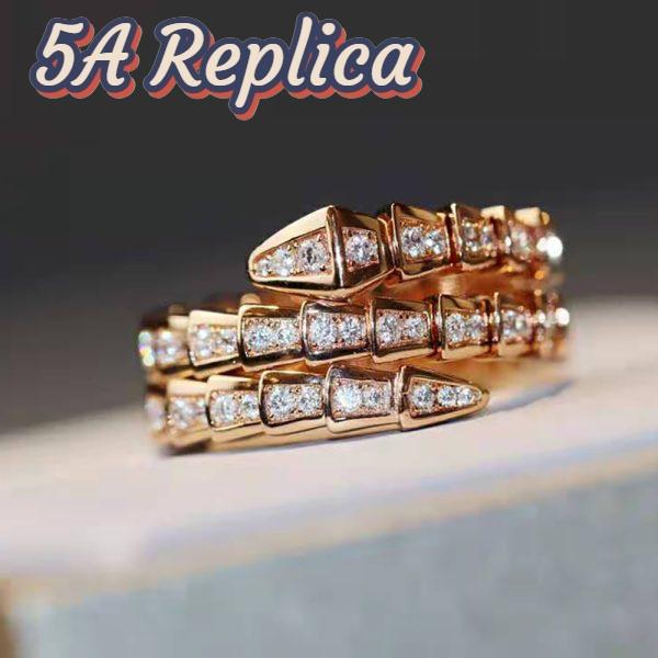 Replica Bvlgari Women Serpenti Viper Two-coil 18 KT Rose Gold Ring 6