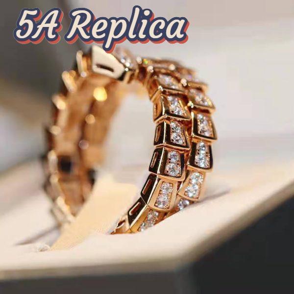 Replica Bvlgari Women Serpenti Viper Two-coil 18 KT Rose Gold Ring 11