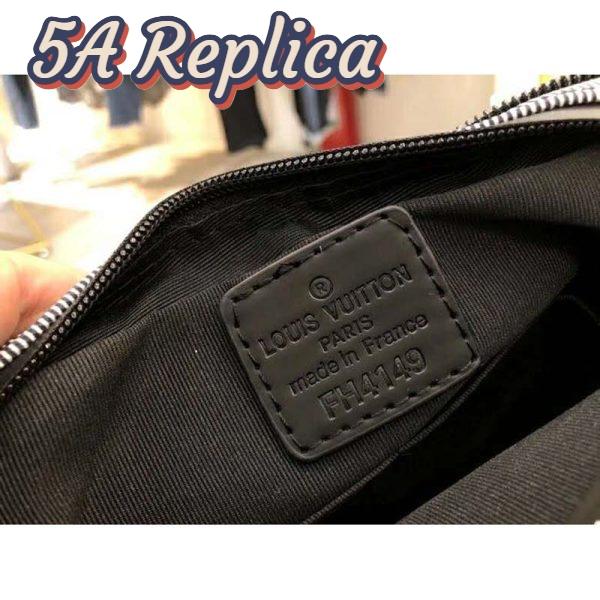 Replica Louis Vuitton LV Unisex Expandable Messenger Bag Textile Gray-Black 11