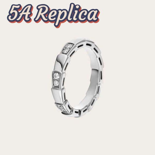 Replica Bvlgari Women Use of Unconventional Materials Serpenti Viper Ring-Silver