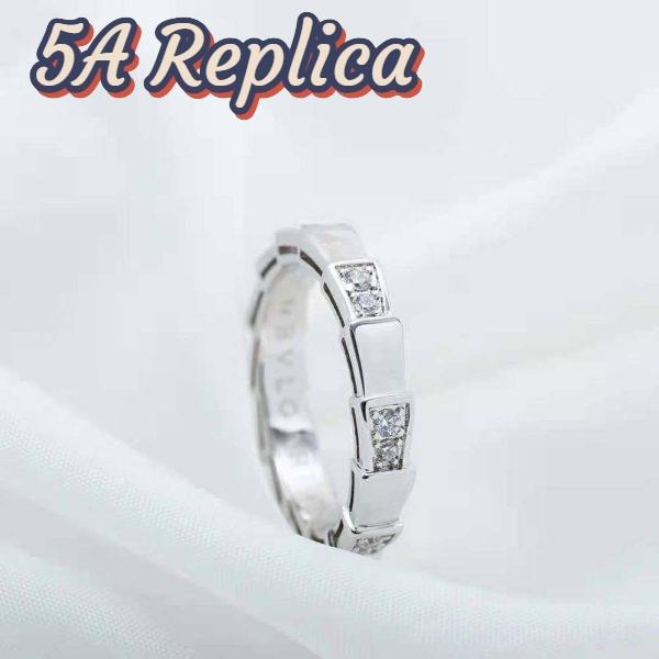 Replica Bvlgari Women Use of Unconventional Materials Serpenti Viper Ring-Silver 4