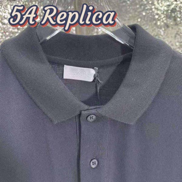 Replica Dior Men CD Icon Polo Shirt Black Cotton Pique 5