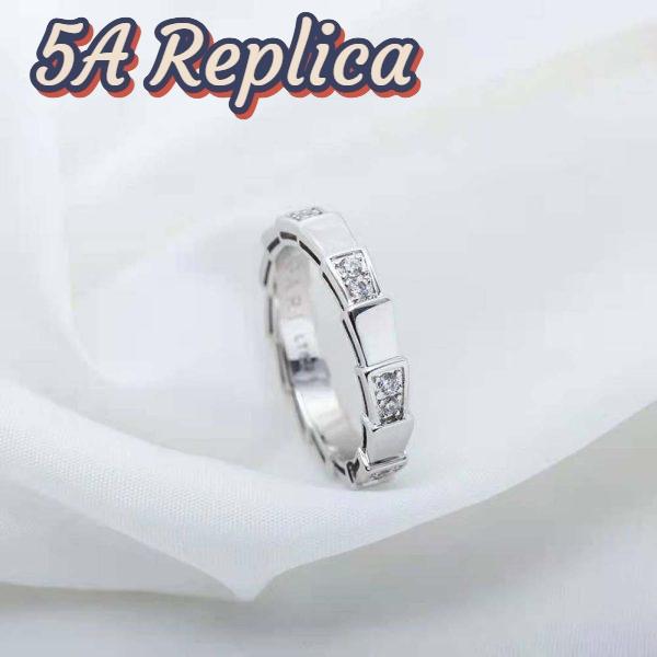 Replica Bvlgari Women Use of Unconventional Materials Serpenti Viper Ring-Silver 5