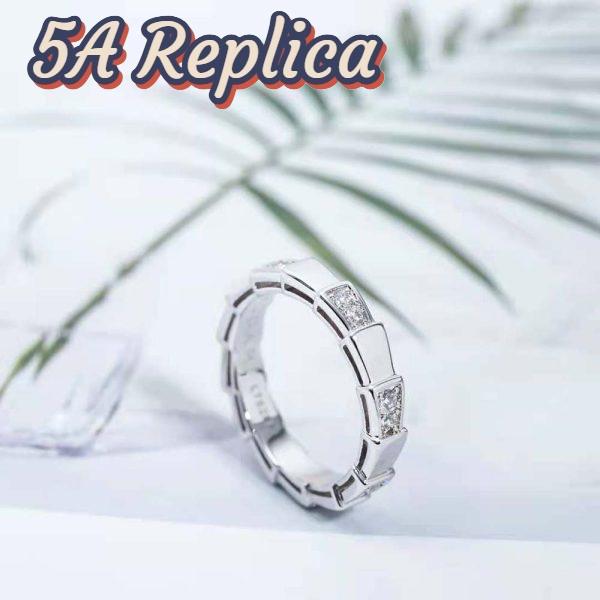 Replica Bvlgari Women Use of Unconventional Materials Serpenti Viper Ring-Silver 8