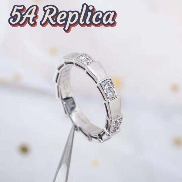 Replica Bvlgari Women Use of Unconventional Materials Serpenti Viper Ring-Silver 9