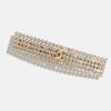 Replica Chanel Women CC Hair Clip Metal Strass Gold Crystal