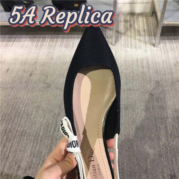 Replica Dior Women Ballerina in Technical Canvas and J’Adior Ribbon 1cm Shoes Black 7