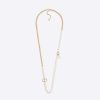 Replica Dior Women 30 Montaigne Long Necklace Gold-Finish Metal and White Crystals 10