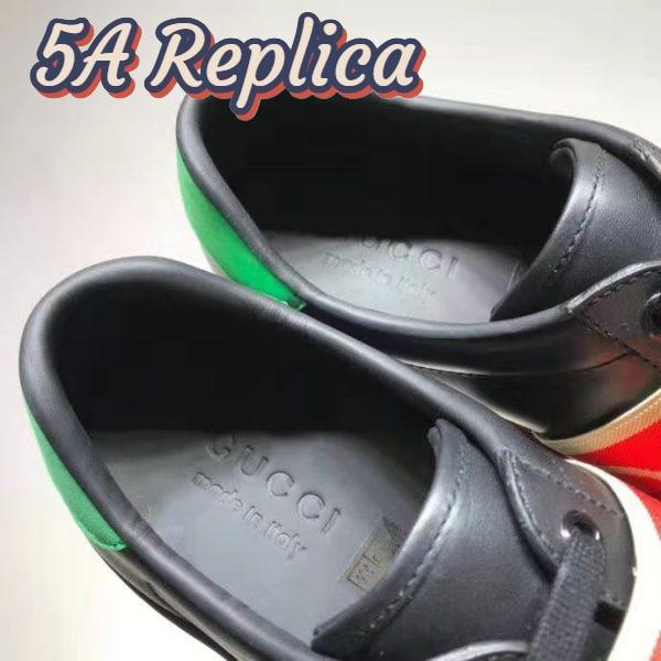 Replica Gucci GG Unisex Ace Sneaker with Elastic Web Interlocking G Black Leather 10