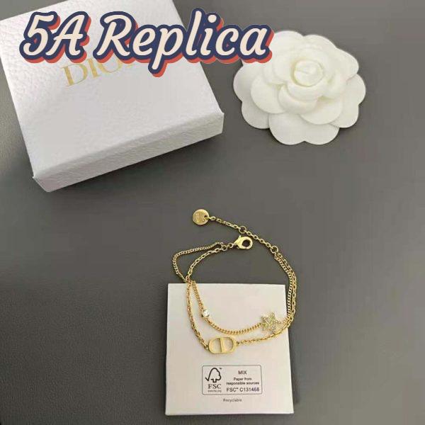 Replica Dior Women 30 Montaigne Long Necklace Gold-Finish Metal and White Crystals 6