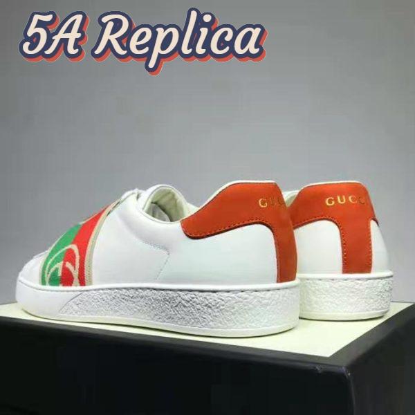 Replica Gucci GG Unisex Ace Sneaker with Elastic Web Interlocking G White Leather 6