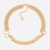 Replica Dior Women 30 Montaigne Long Necklace Gold-Finish Metal and White Crystals 9