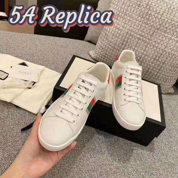Replica Gucci GG Unisex Ace Sneaker with Interlocking G House Web White Leather 6