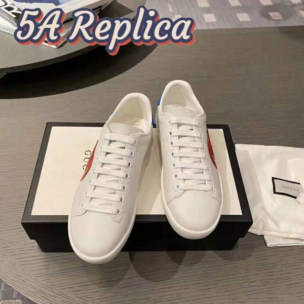 Replica Gucci GG Unisex Ace Sneaker with Interlocking G Patch White Leather 4