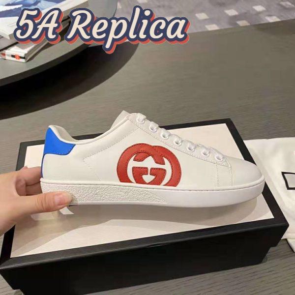 Replica Gucci GG Unisex Ace Sneaker with Interlocking G Patch White Leather 6