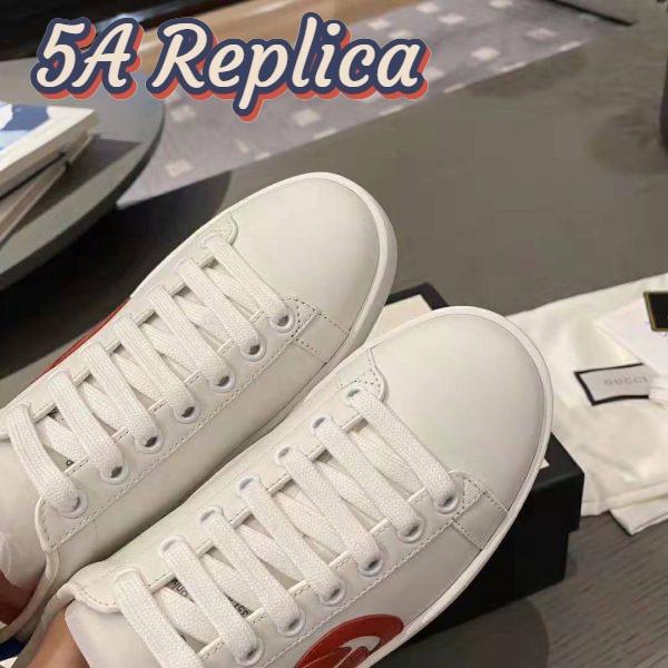 Replica Gucci GG Unisex Ace Sneaker with Interlocking G Patch White Leather 10