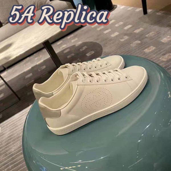 Replica Gucci GG Unisex Ace Sneaker with Interlocking G White Leather 3